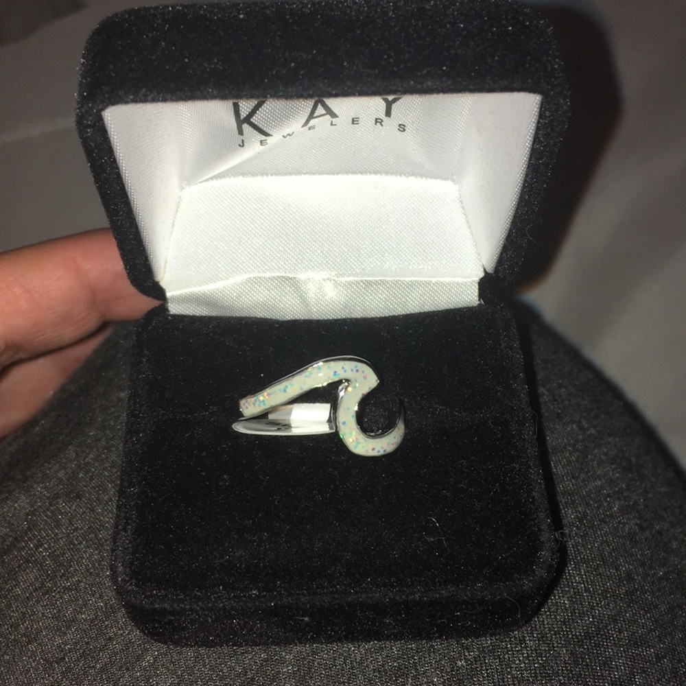 Faux Opal Wave Ring